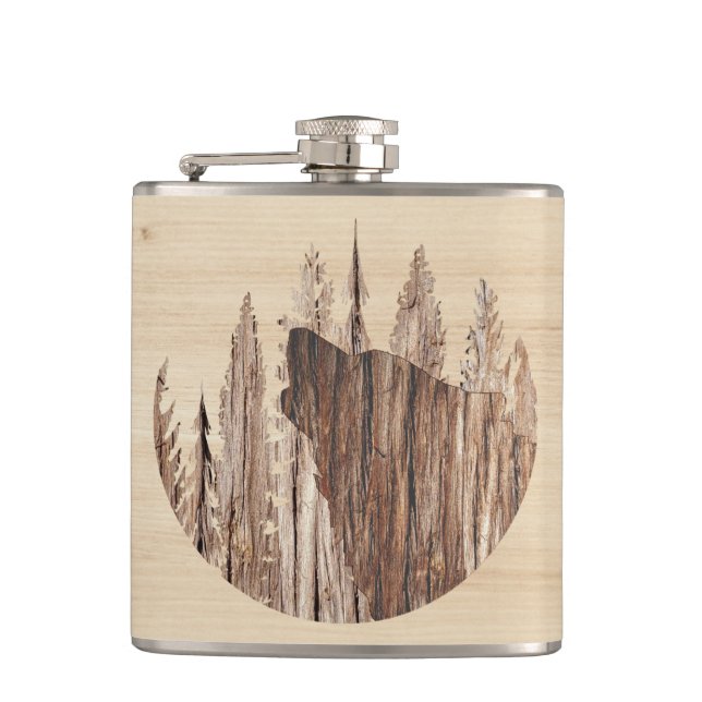 Cantil Lobo De Ovelha Em Madeira Texturizada (Frente)