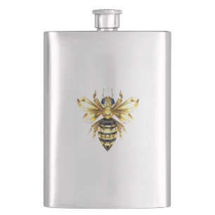 Cantil Logotipo Faux Gold Foil Polygonal da Abelha em Pre