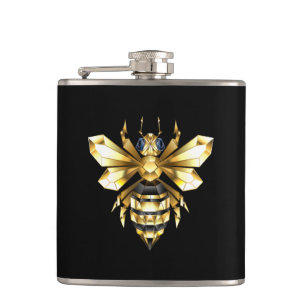 Cantil Logotipo Faux Gold Foil Polygonal da Abelha em Pre