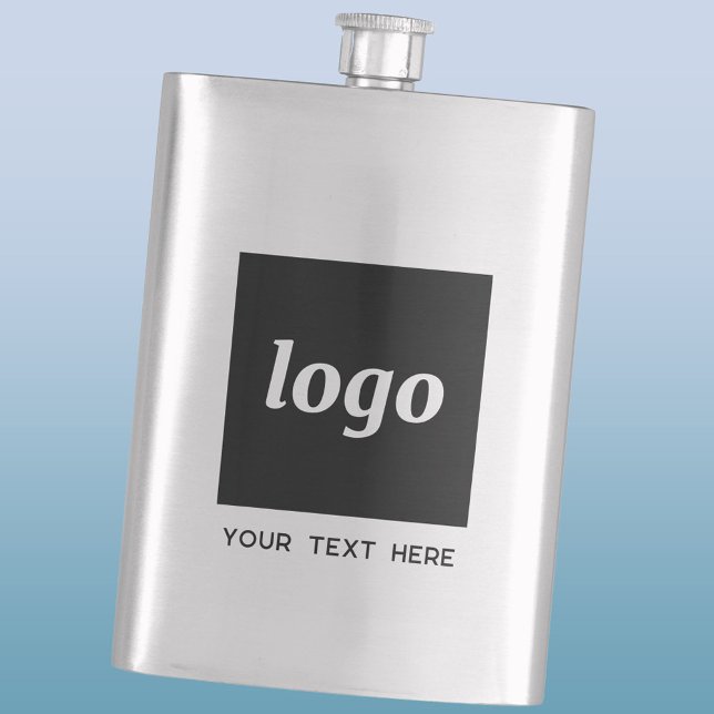 Cantil Logotipo simples com Promocional para empresa de t (Simple logo with text business branding promotional flask)