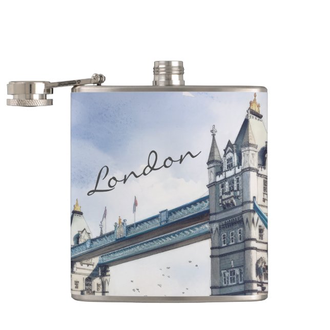 Cantil London Tower Bridge Viagem Watercolor (Aberto)