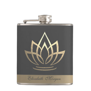 Cantil Lótus Dourado Elegante, Yoga