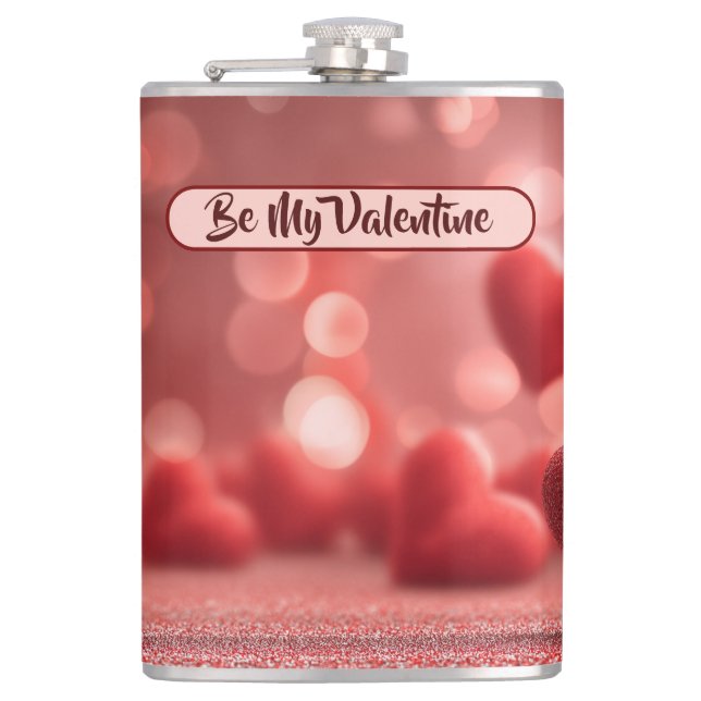 Cantil Love-Filled Be My Valentine Vinyl Wrapped Flask (Frente)