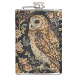 Cantil Lovely Owl in the Flowers Garden ,Gold Checkered 