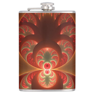 Cantil Luminoso fractal moderno laranja vermelho abstrato