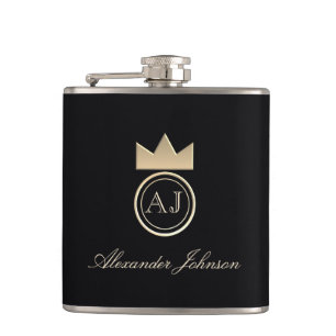 Cantil Luxo Preto e Dourado Elegante Simples Monogramado
