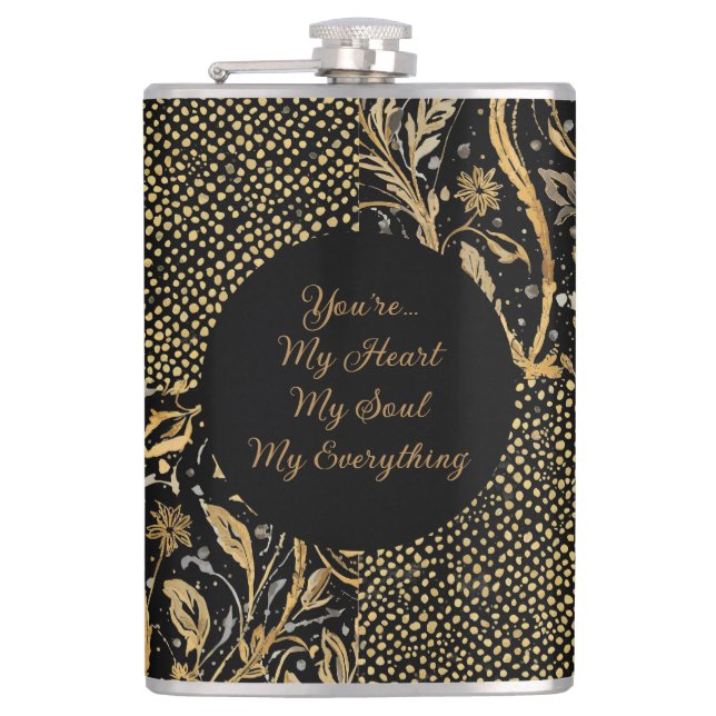 Cantil Luxury, Valentine's Day,Black Gold Florals ,Pixel  (Frente)