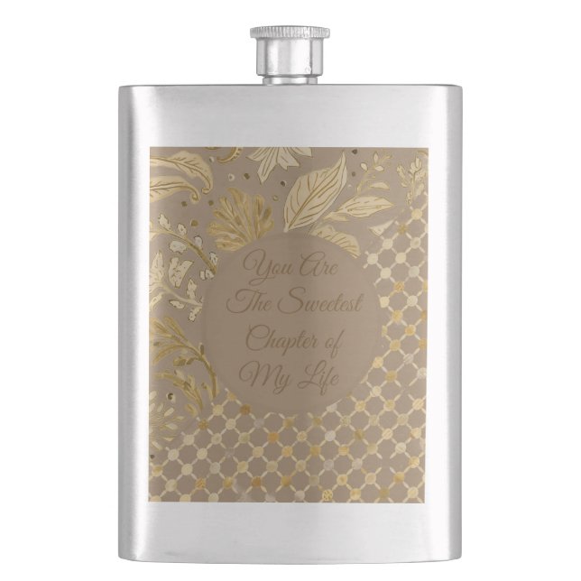 Cantil Luxury,Valentine's Day,Gold Flowers,Pixels Pattern (Frente)