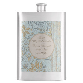 Cantil Luxury, Valentine's Day,Gold Soft Blue Flowers Art