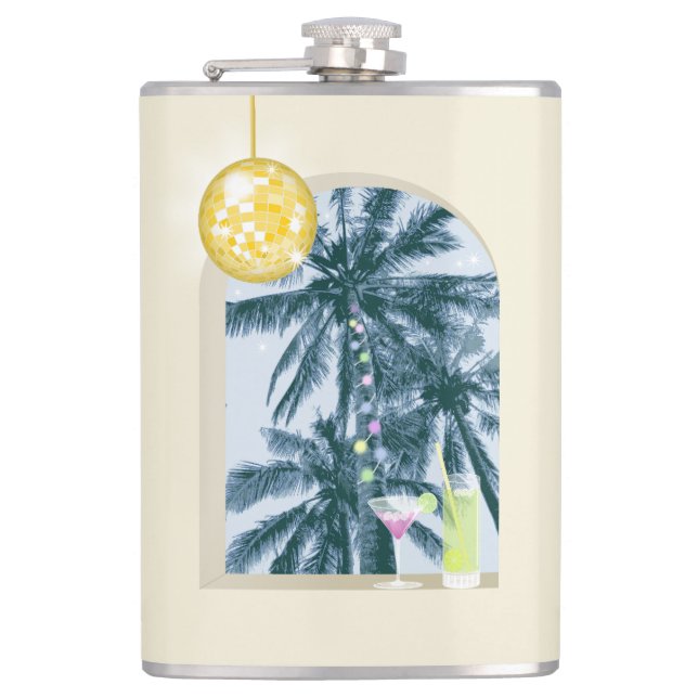 Cantil Luzes de festa Cocktails Disco Palmas em Amarelo (Frente)