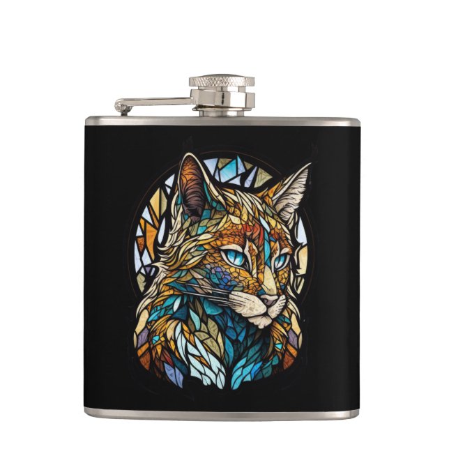 Cantil Lynx Animal Portrait Vidro Escondido Floresta Selv (Frente)