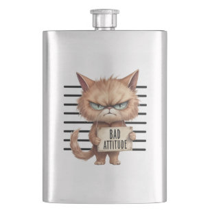 Cantil Má Atitude Cat Mugshot - Design Felino Engraçado