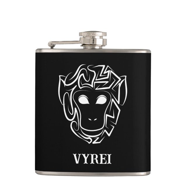 Cantil Macaco preto e branco tribal (Frente)