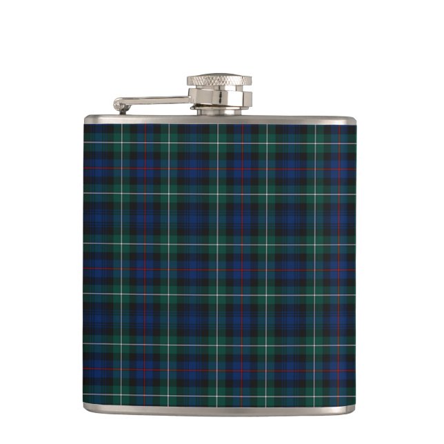 Cantil Mackenzie Clan Tartan Marinho Azul e Xadrez Verde (Frente)