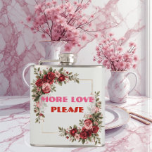 Mais Amor Por Favor Citação Romântica Quadro Rosa 