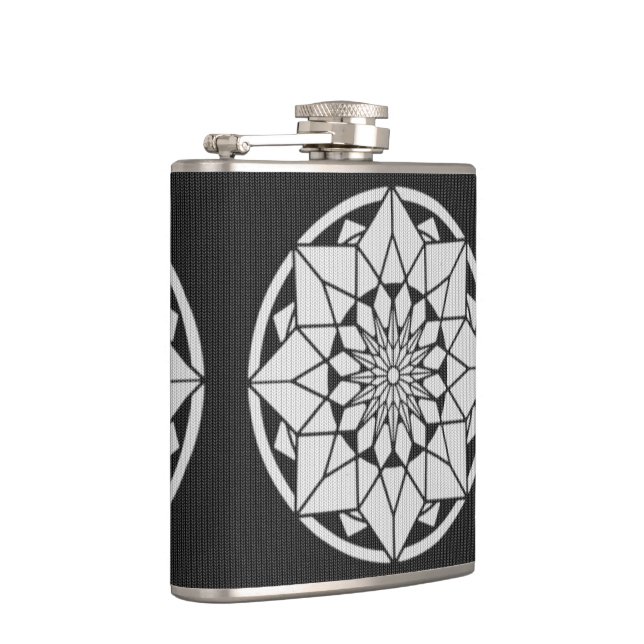 Cantil Mandalá de estrela tricô preto & branco (Direita)