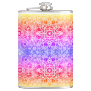 Cantil Mandala Kaleidoscópica em Azul, Amarelo e Rosa