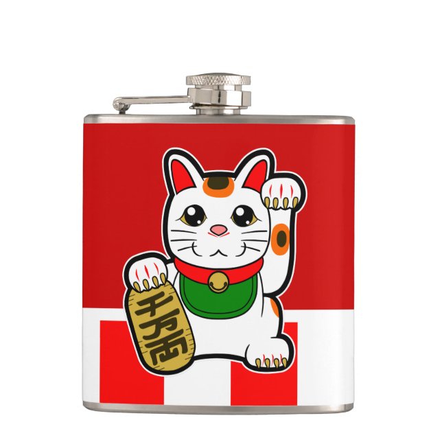 Cantil Maneki Neko: Gato afortunado japonês (Frente)