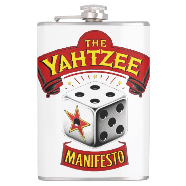 Cantil Manifesto Yahtzee Flask (Frente)