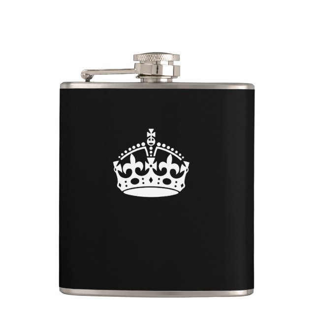 Cantil Mantenha a Coroa Calma em Preto Sólido (Frente)