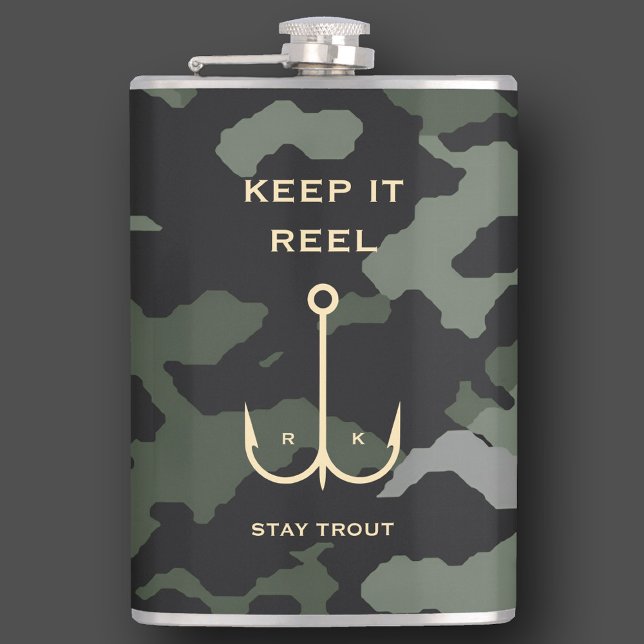 CANTIL MANTER LEGAL O DIA DE OS PAIS DE PESCA REEL CAMO (COOL KEEP IT REEL FISHING FATHER'S DAY CAMO FLASK
)