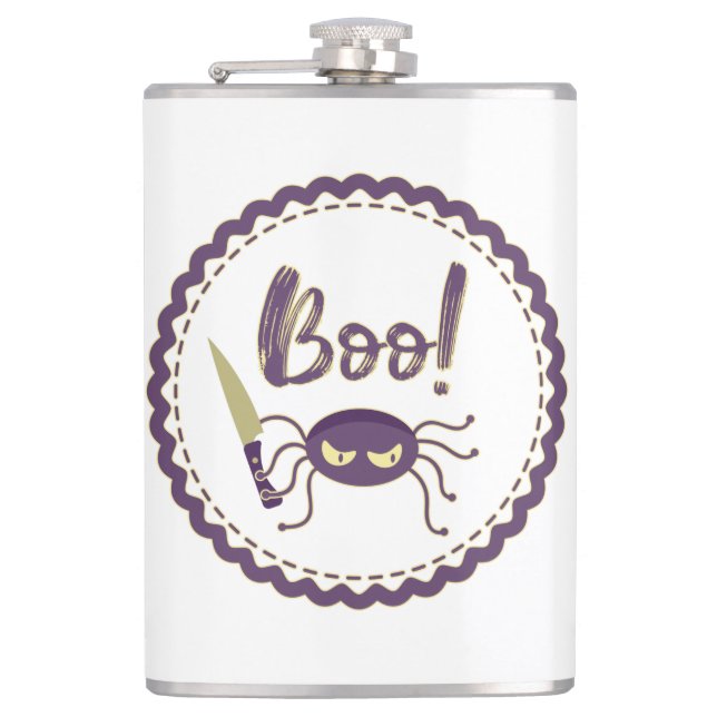 Cantil Mão de faca com aranha Dia de as Bruxas engraçado (Frente)