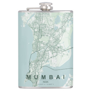 Cantil Mapa da Cidade de Mumbai na Índia com Design Minim