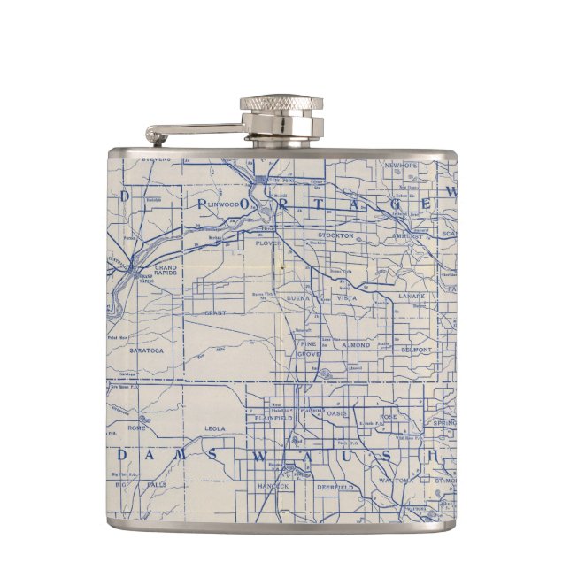 Cantil Mapa de estradas 2 da bicicleta de Wisconsin (Frente)