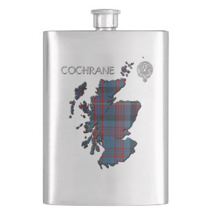 Cantil Mapa do Clan Cochrane Crest & Azure Tartan