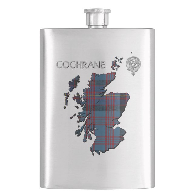 Cantil Mapa do Clan Cochrane Crest & Azure Tartan (Frente)