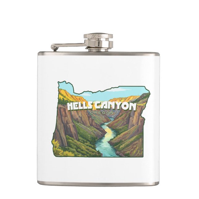 Cantil Mapa do Hells Canyon Oregon (Frente)