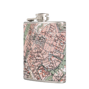 Cantil Mapa do vintage de Copenhaga Dinamarca (1888)