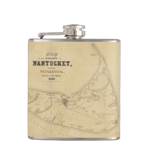 Cantil Mapa do vintage de Nantucket (1838)