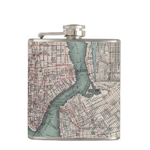 Cantil Mapa do vintage de New York (1897)