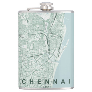 Cantil Mapa Minimalista da Cidade de Chennai Índia