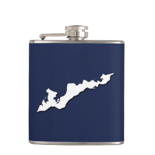 Cantil Marca do logotipo da ilha Fishers Clássica - Branc