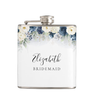 Cantil Marinho Azul e Rosas Brancas - Frasco do Chá de pa