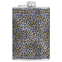 Marinho e Dourado Cheetah Impressão