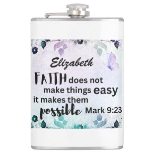 Cantil Mark 9:23 Faith Torna Possível Flora Personalizada