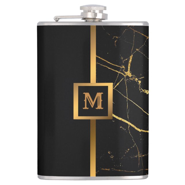 Cantil Mármore Dourado Preto Moderno e Elegante do Luxo (Frente)