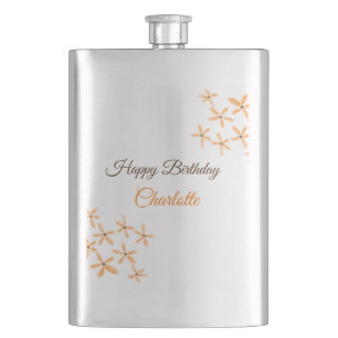 Cantil Marrom-alaranjado feliz aniversário adicione nome