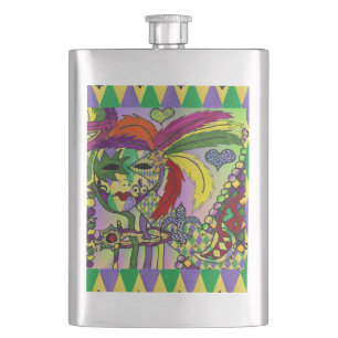 Cantil Máscara de pena de Mardi Gras Psicodélica