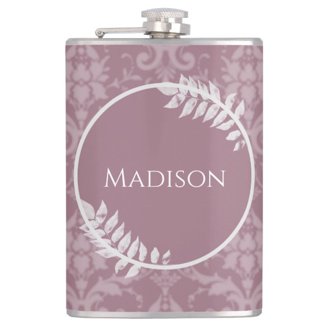 Cantil Mauve Elegant Damask Flask (Frente)