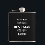 Cantil Melhor Casamento de Homem<br><div class="desc">Este é o frasco preto de casamento do "Melhor Homem".</div>