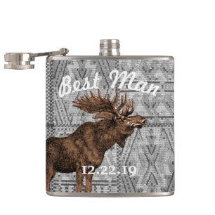 Cantil Melhor Homem Flask Vintage Moose