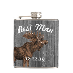 Cantil Melhor Homem Flask Vintage Moose