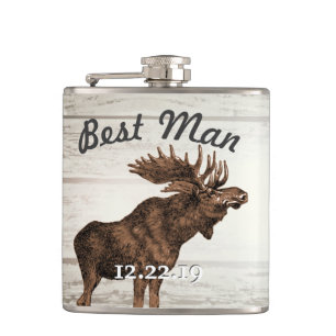 Cantil Melhor Homem Flask Vintage Moose