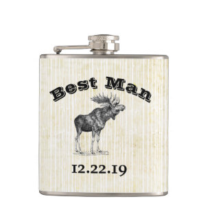 Cantil Melhor Homem Flask Vintage Moose