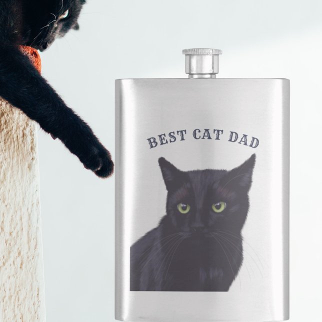 Cantil Melhor Pai de Cat Flásula de Dia de os pais de Gat (For the best cat dad in the world! The purrfect gift for him this Father's Day. Add his name!)