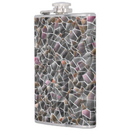 Cantil Mensagem de salmão cru e mosaico irregular de cinz